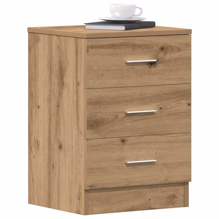 Berkfield Home Classic Bedside Cabinets, 2 Piece Set in Artisan Oak Brown, W/D/H: 38 x 35 x 55 cm