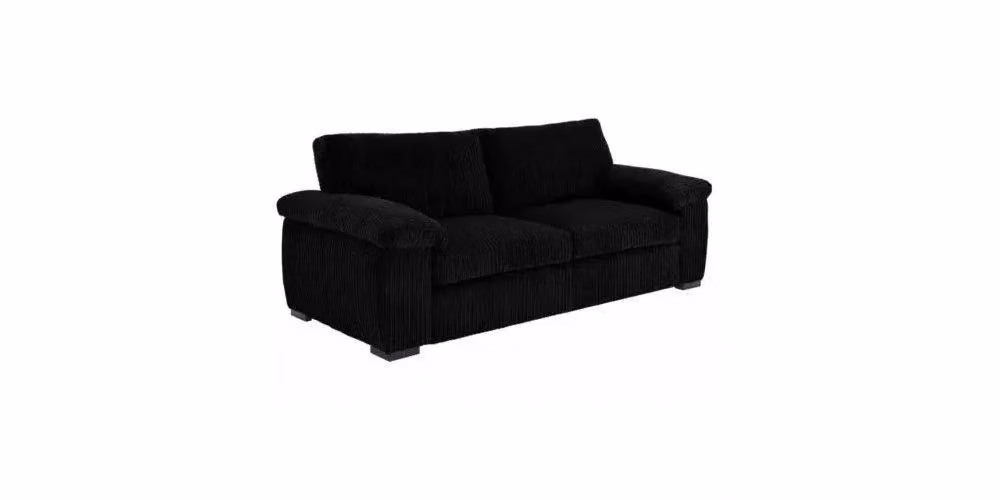 LUXURY LIFE Collingdale 3 Seater Sofa in Black Jumbo Cord Fabric – 2