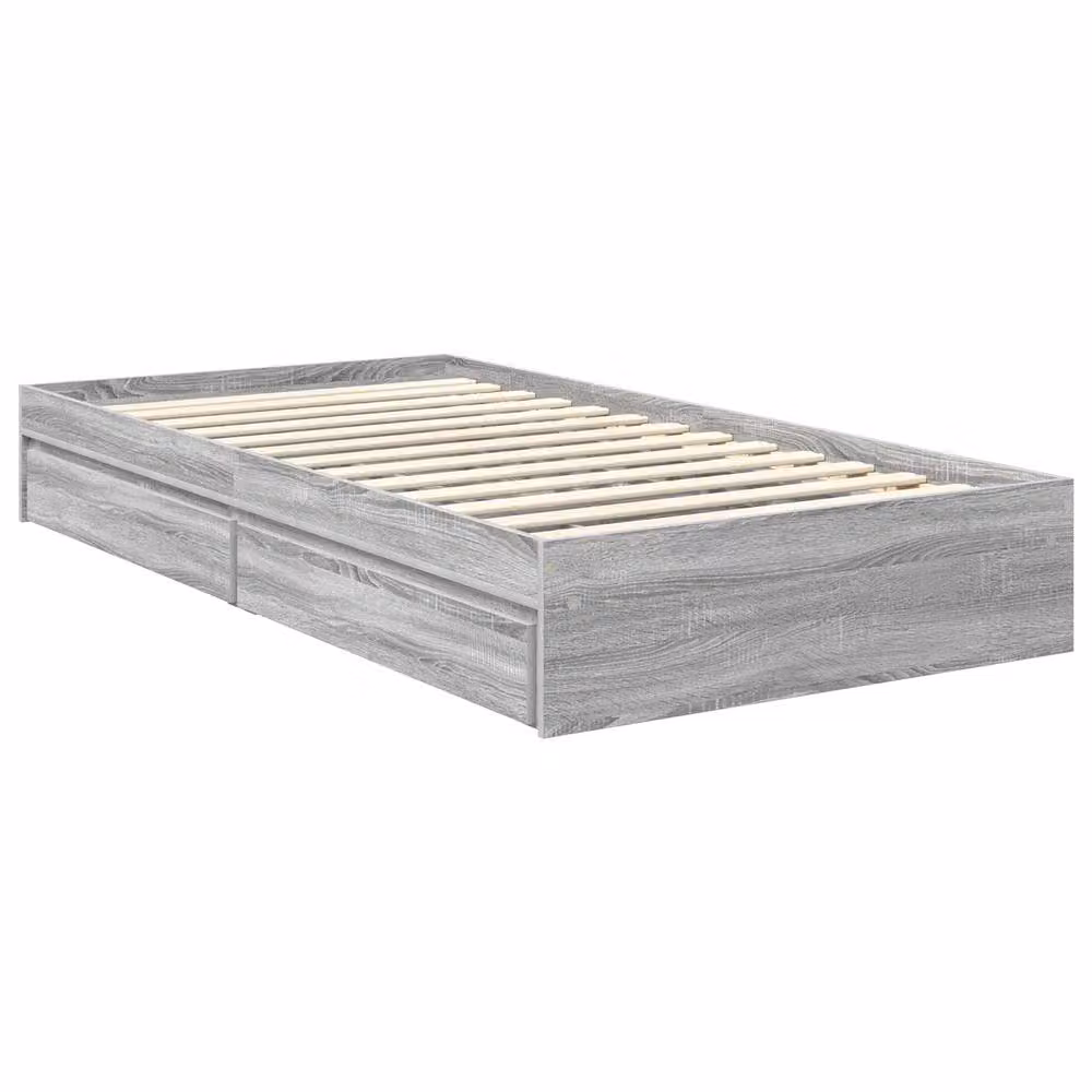 Berkfield Home Grey Sonoma Storage Bed with Drawers, W/D/H: 100 x 200 cm, Engineered Wood – 2