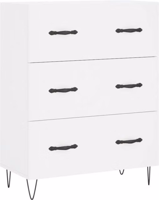 Berkfield Home White Sideboard, W: 69.5 cm, D: 34 cm, H: 90 cm