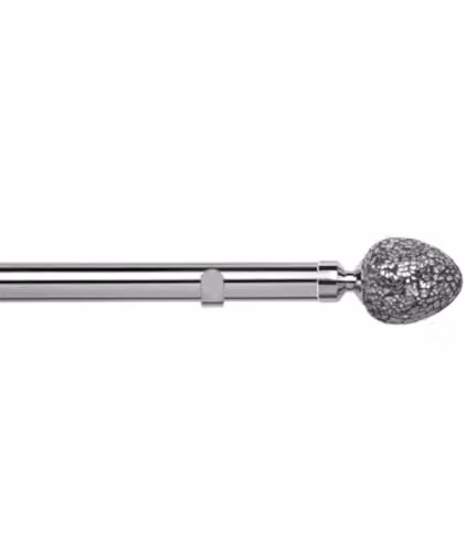 New Edge Blinds Silver 2.8m Metal Eyelet Curtain Pole Set