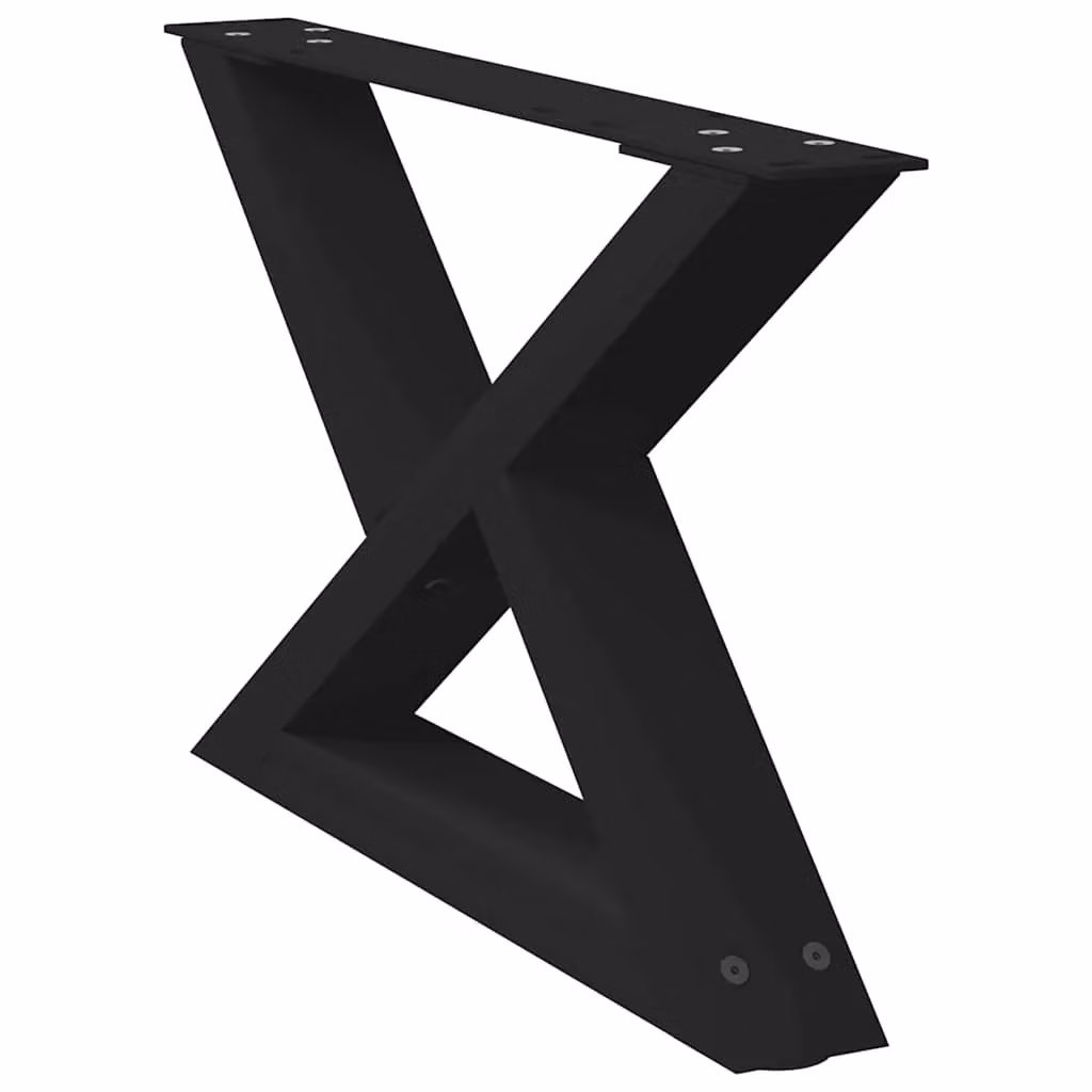 Berkfield Home Steel Coffee Table Legs, 2 Pieces, Black Matt, H: 50 cm, W: 30-31.3 cm – 3