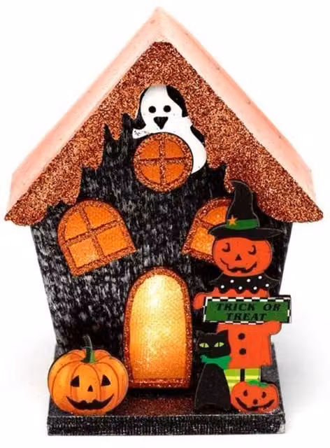 KDMD Orange Trick or Treat Pumpkin House with LED Glow for Halloween – 1