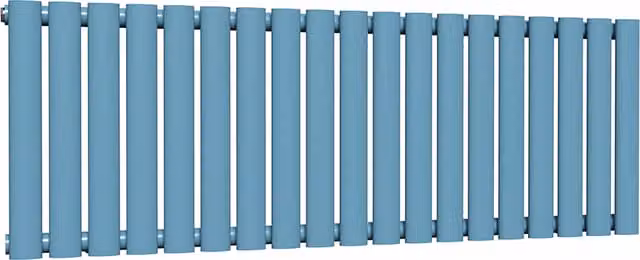 Lux Heat Oval Horizontal Single Wall Mounted Steel Radiator in Blue, W: 114 cm, H: 40 cm