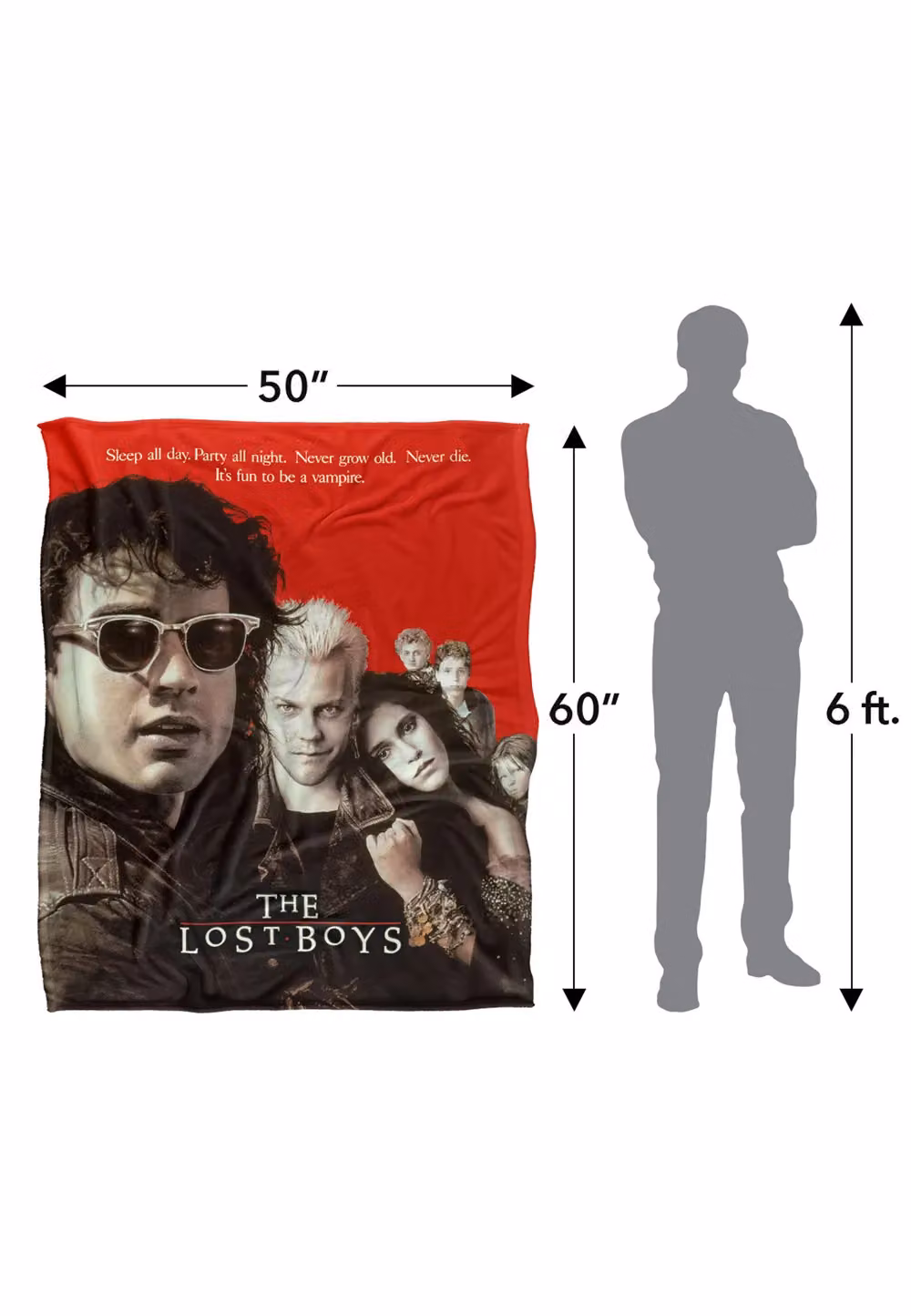 Warner Brothers The Lost Boys Silky Touch Super Soft Fluffy Throw Blanket in White, W: 152 cm, D: 127 cm – 3