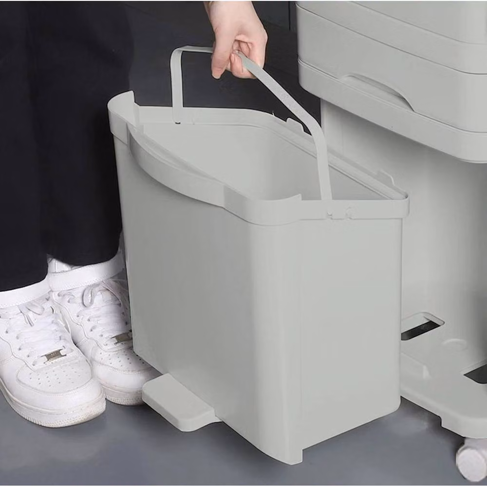 KORVIXA 42L Plastic Kitchen Recycling Trash Bin in Grey – 2