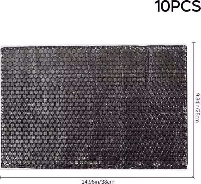 Livingandhome Noise Reduction Mat Set, Black, 10 Pack