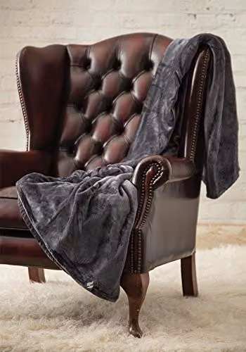 HEAT HOLDERS Extra Soft Winter Warm 1.7 TOG Large Luxury Thermal Fleece Throw Blanket, Antique Silver, W: 270 cm, D: 240 cm – 3