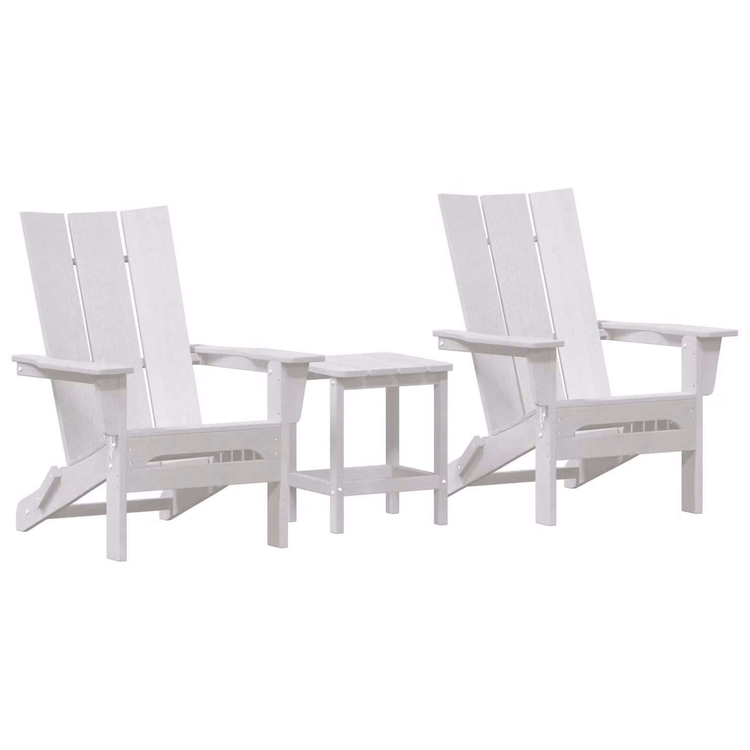 Berkfield Home 3 Piece White HDPE Garden Lounge Set with Cushions – 2