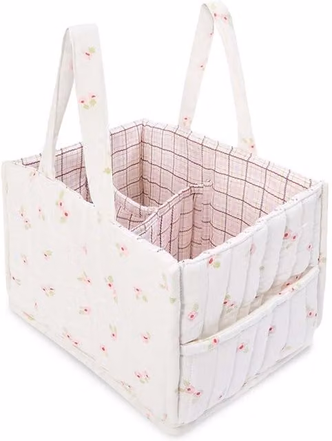 Avery Row Nappy Caddy in Anemone Cotton
