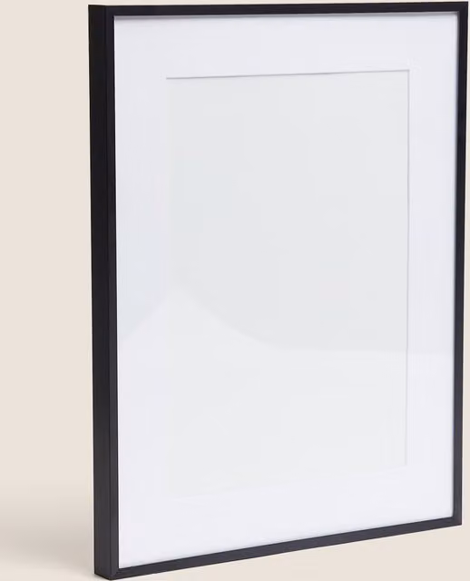 M&S Milan Minimalist Single Rectangular Metal Photo Frame, A3, Black