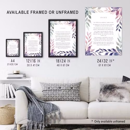 Artery8 Psalm 23 The LORD is My Shepherd Floral Typography Unframed Wall Art Paper Poster, Multicolour, 41.0 x 30.5 cm – 3