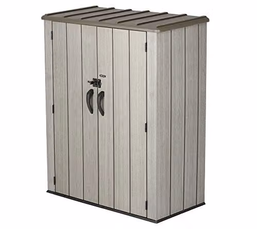 Lifetime Tall Garden Storage Cabinet in Brown and Grey, W/D/H: 74 x 47 x 174 cm – 1