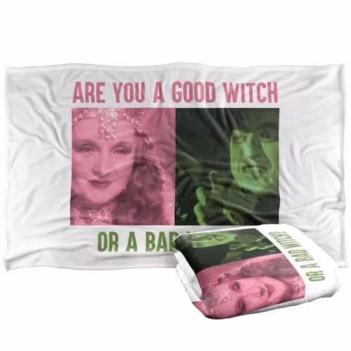 Warner Bros. The Wizard Of Oz Good Witch Or Bad Witch Super Soft Fleece Throw Blanket, Multicolour, W: 91.44 cm, L: 147 cm