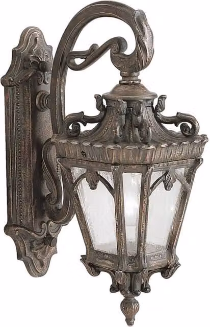 Netlighting Tournai Londonderry Outdoor Wall Lantern Light in Brown with Transparent Glass and E27 Socket, IP44 Rated