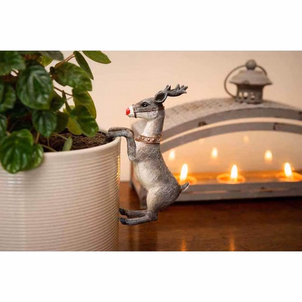 Jardinopia Full Colour Rudolf The Red Nosed Reindeer Christmas Decoration, Grey, L11 x W8.1 x H2.9 cm – 2