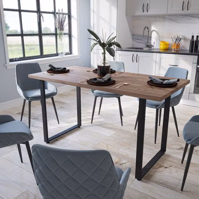 Shefa Line Seattle Modern Rectangular Dining Table in Tobacco Oak