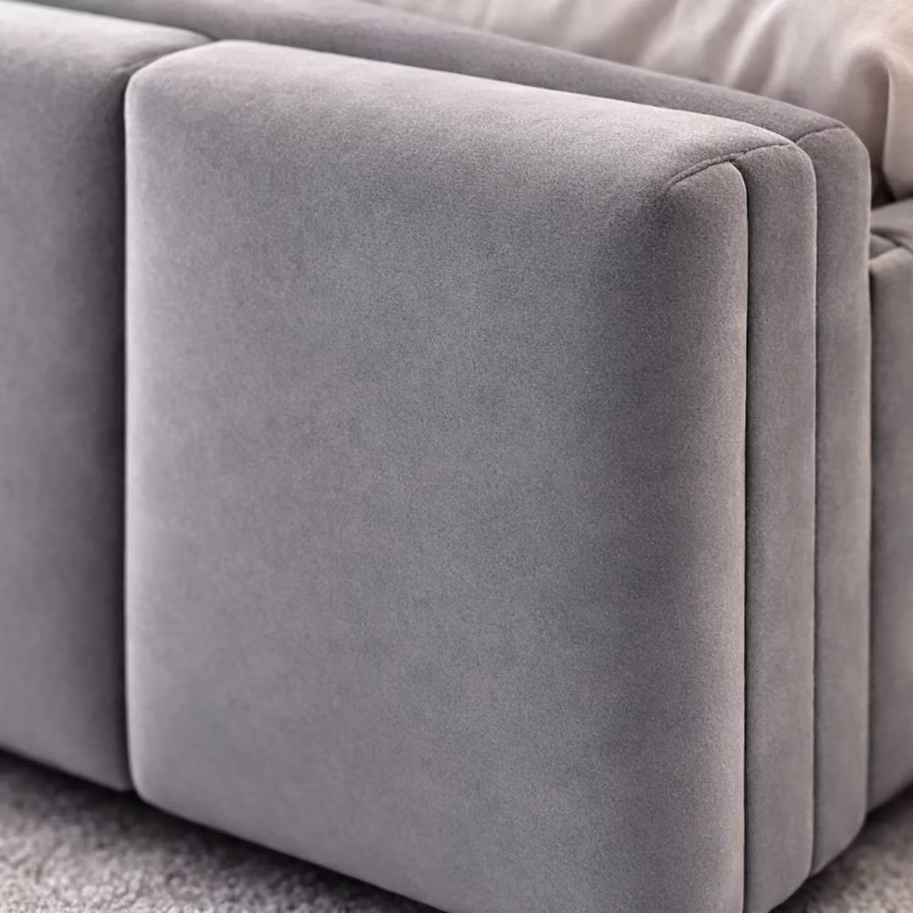 Paradise Beds Ltd Art Deco Grey Plush Velvet Divan Bed Set with Headboard and Drawers, W/D/H: 200 x 200 cm – 3