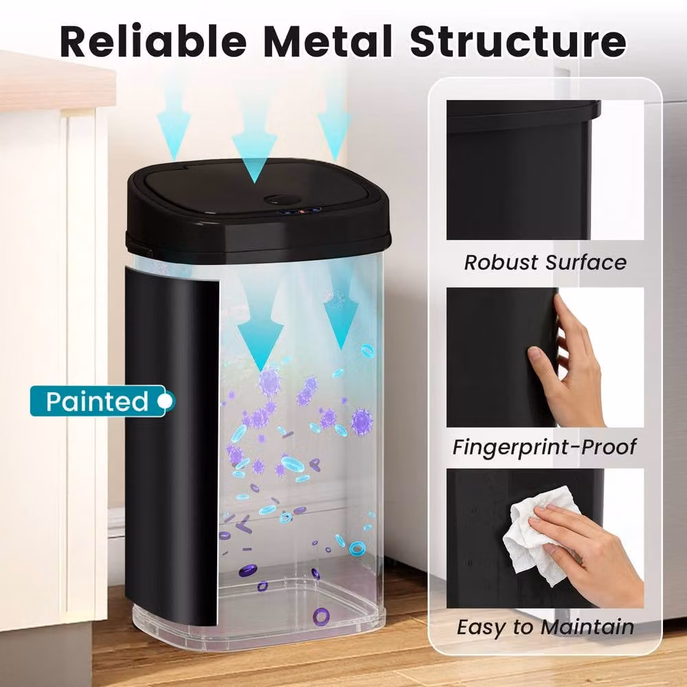 Costway 58L Infrared Motion Sensor Automatic Touchless Garbage Can in Black – 8