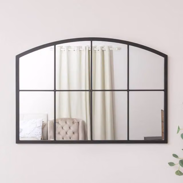Melody Maison Black Minimalist Rectangular Wall Mirror W/H: 100 x 70 cm