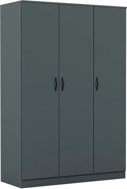 FORGEVIO Modern 3 Door Green Wardrobe with Hanging Rail – 1