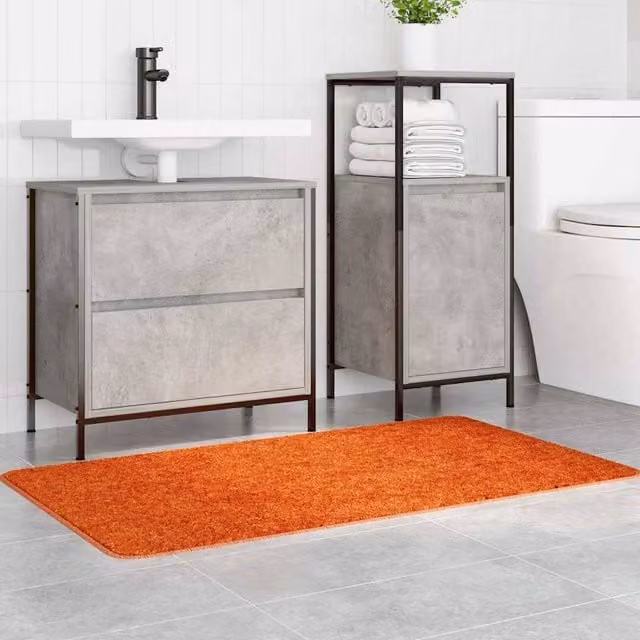Berkfield Home Modern Rectangular Non-Slip Bath Mat, Orange, W: 70 cm, L: 120 cm – 1