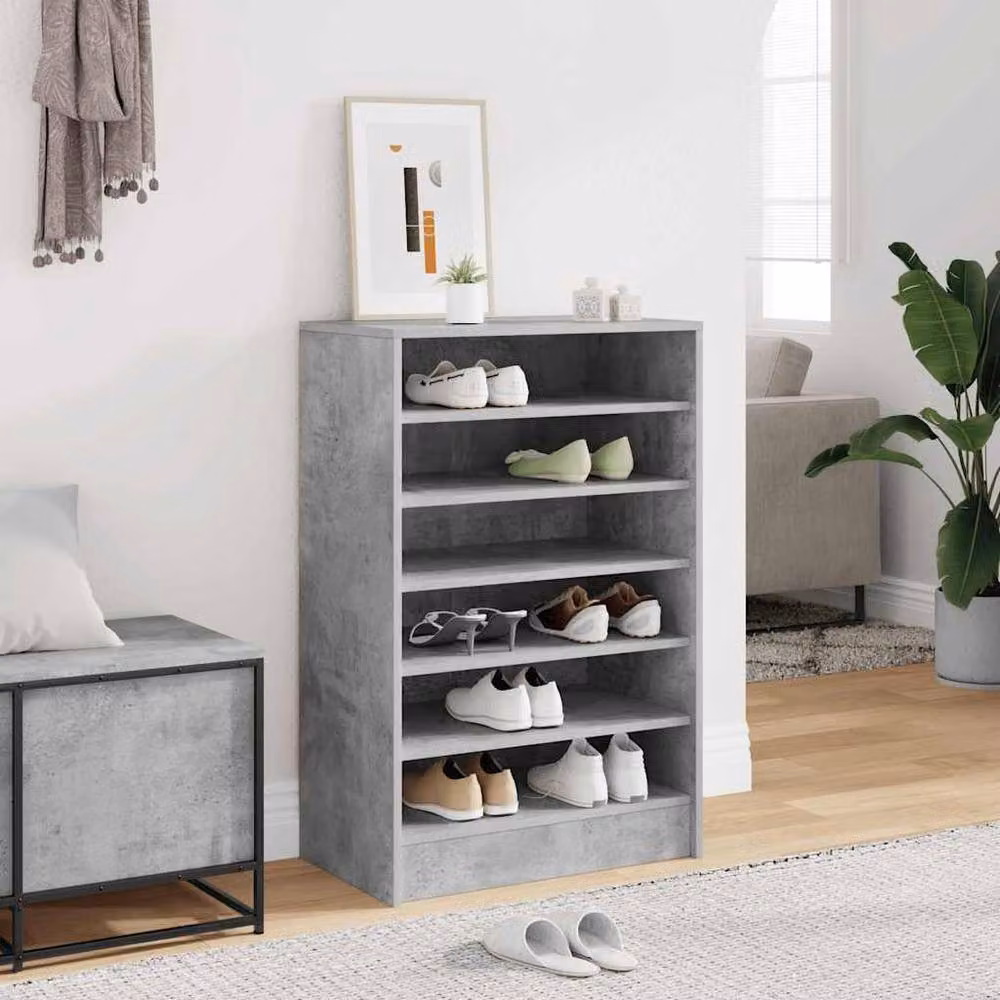 Berkfield Home Modern Grey Shoe Cabinet with Internal Shelves W/D/H: 60 x 35 x 92 cm – 2