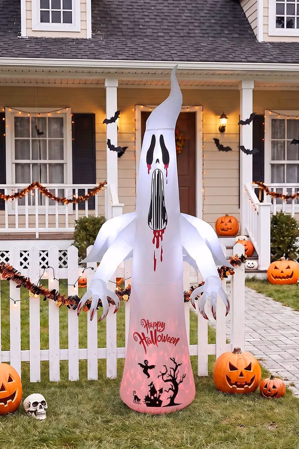 Living and Home 10.2ft Halloween Inflatable Scream Ghost Decoration in White – 2