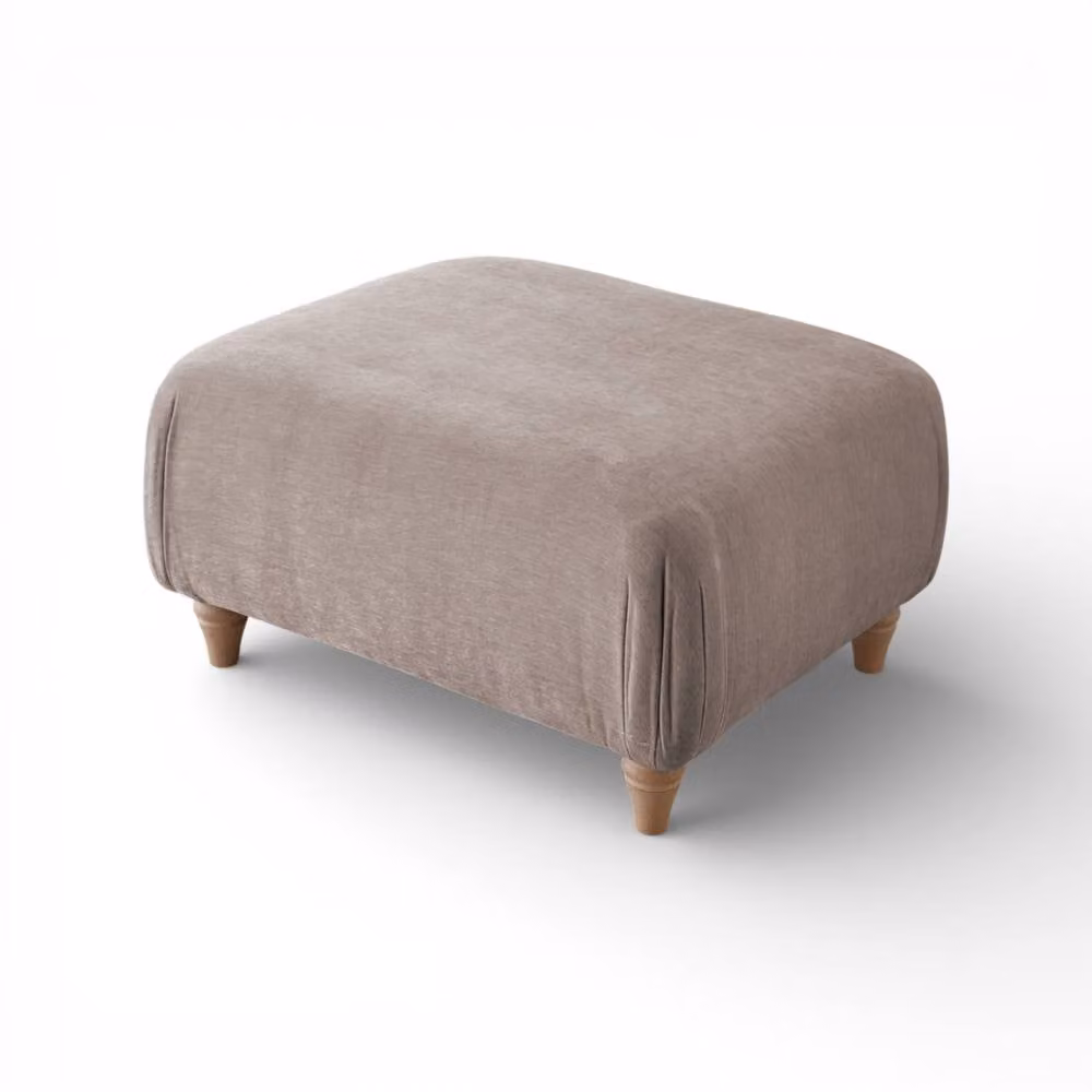 The Great Sofa Company Ezra Textured Velvet Footstool in Taupe – 2