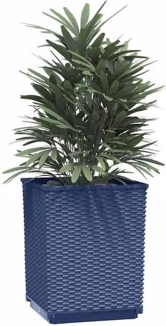 Berkfield Home Set of 2 Polypropylene Planter Tubs in Dark Grey and Dark Navy, W/D/H: 30 x 30 x 37 cm