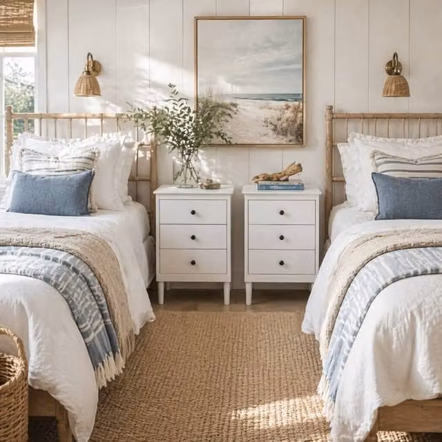 Wyld Haus Latato Set of 2 White Bedside Tables with 3 Drawers Each – 1