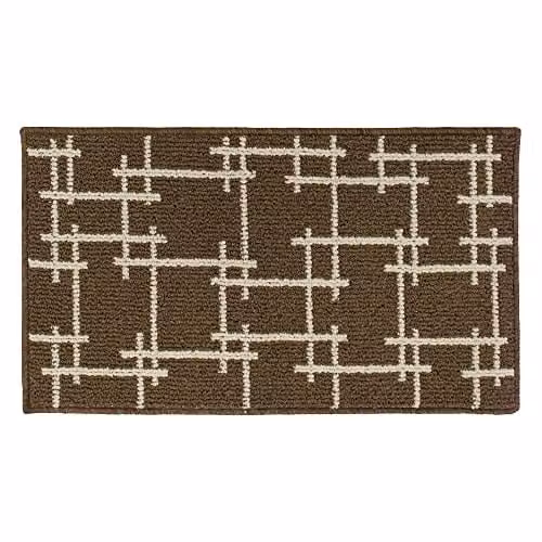 JVL Vector Machine Washable Latex Backed Doormat, Brown, W: 40 cm, D: 70 cm
