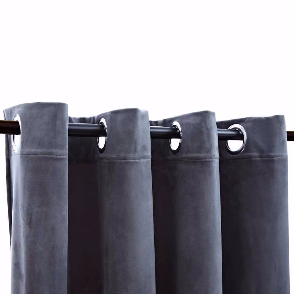 Berkfield Home Blackout Velvet Curtains with Eyelets, 2 Pack, Anthracite Grey, W: 140 cm, H: 245 cm – 3