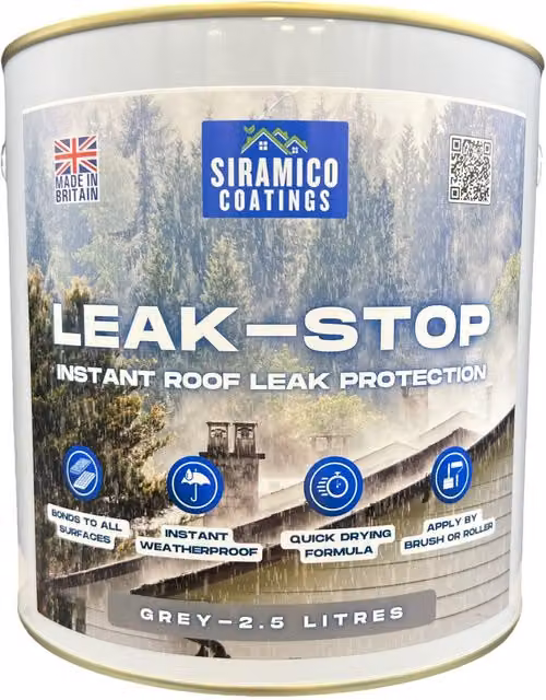 SIRAMICO COATINGS Rapid Roof Repair Paint, Grey, 2.5 l