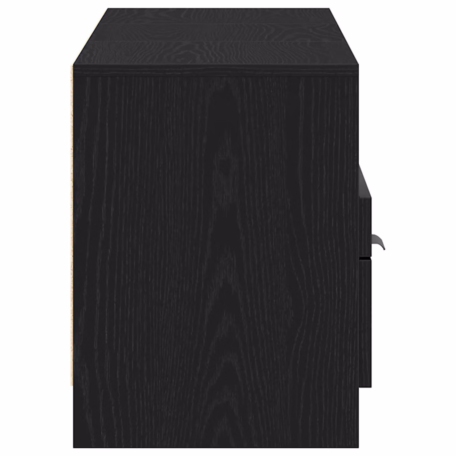 Berkfield Home Modern Black Oak TV Cabinet in Matt MDF, W: 150 cm, D: 45 cm, H: 45 cm – 3