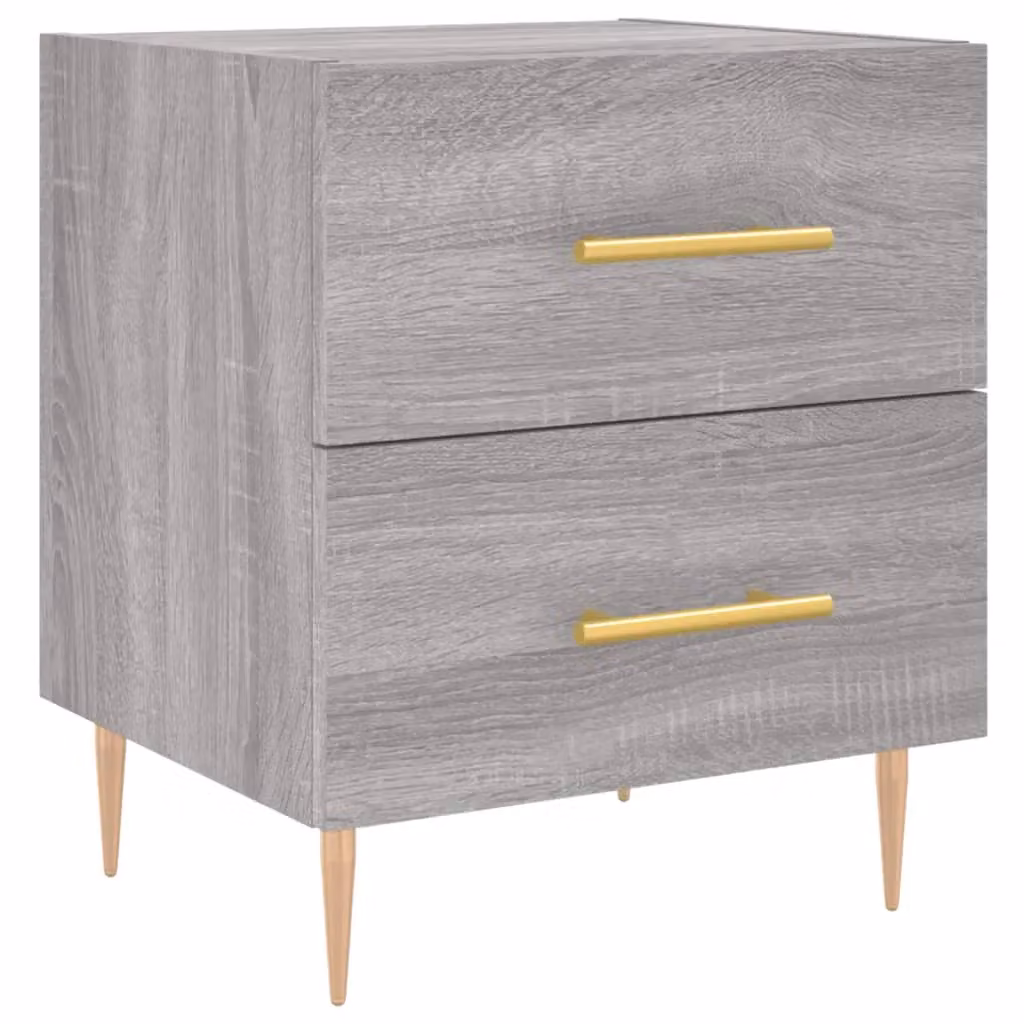 Berkfield Home Grey Sonoma Bedside Cabinet in Engineered Wood W/D/H: 40 x 35 x 47.5 cm – 2