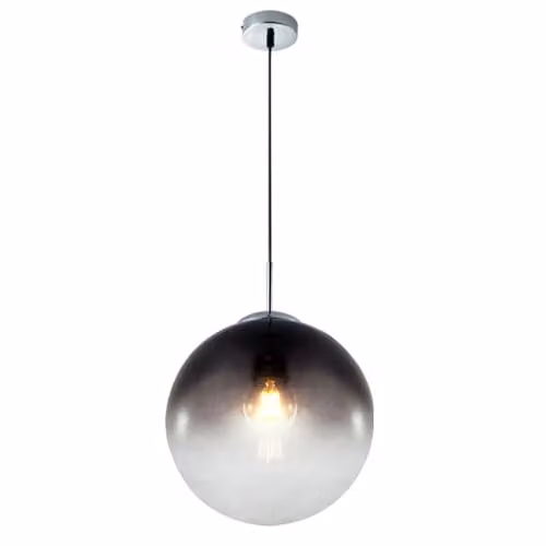 Globo Lighting Varus Sphere Pendant Ceiling Light with Grey Smoke Glass Shade and Chrome Finish, Diameter: 25 cm