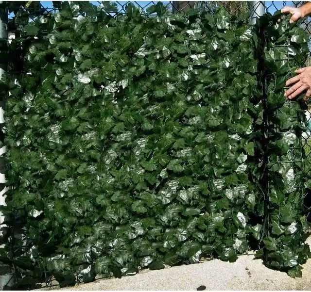 NESTLUNE Artificial Ivy Leaf Garden Hedge in Green, W/H: 100 x 15 cm – 1