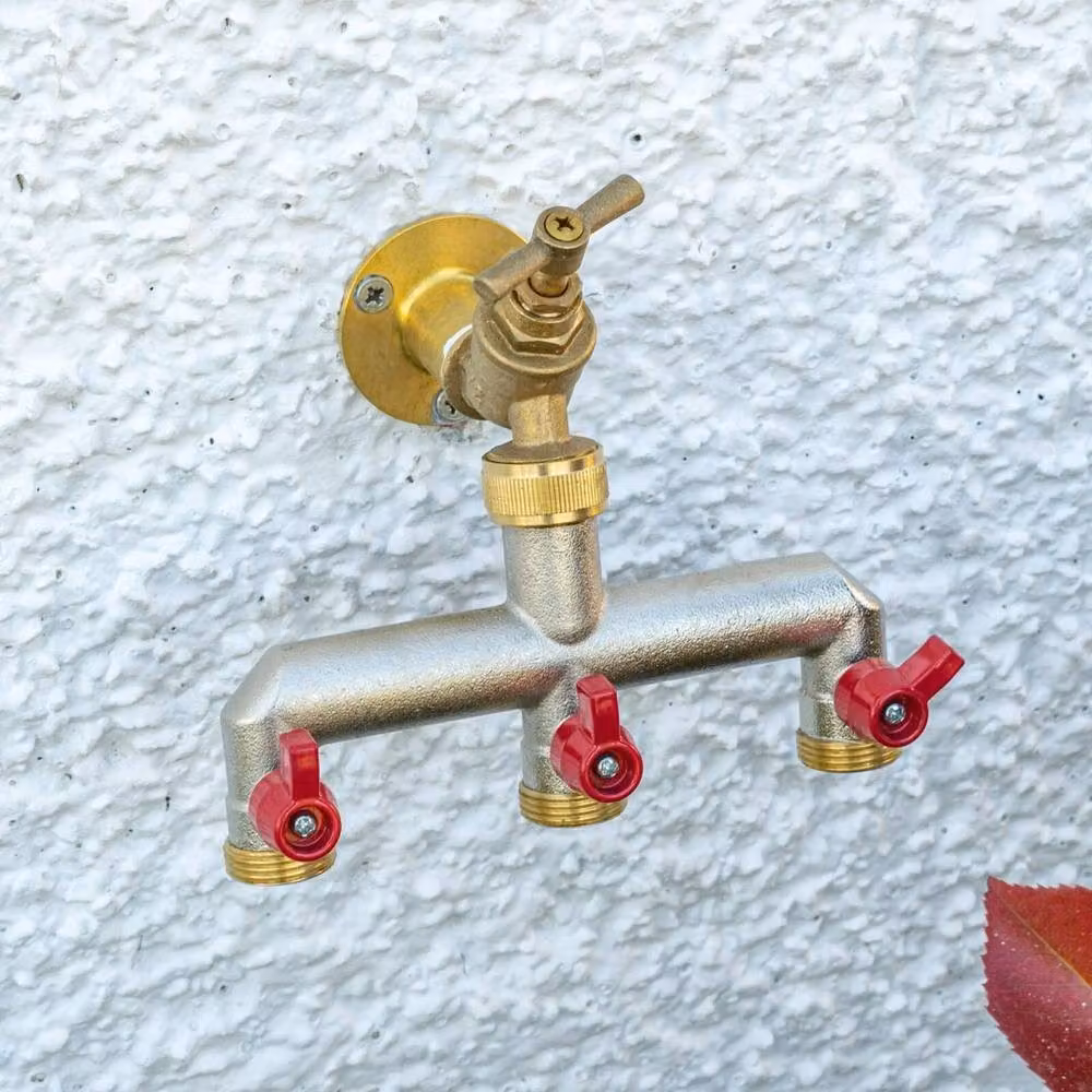 FLAVORA Brass 3 Way Splitter Hose T-Piece in Gold, 100g – 2