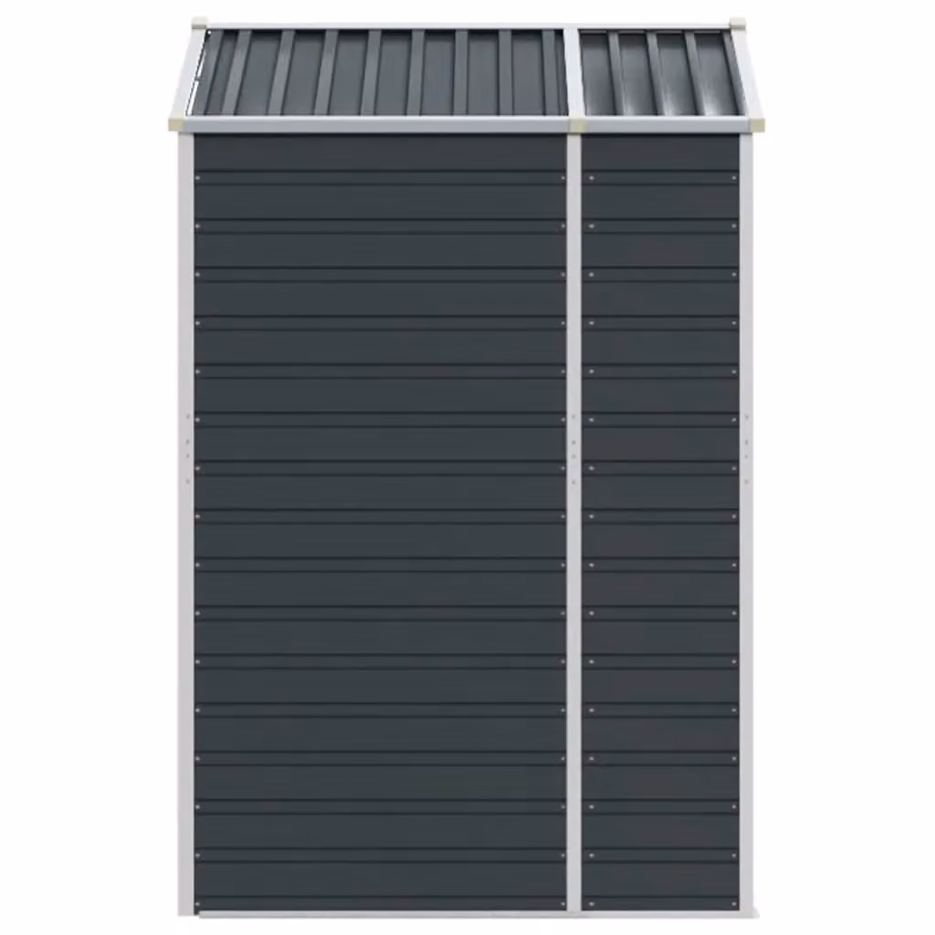 Berkfield Home Pent Garden Shed in Anthracite and Black Galvanised Steel, W/D/H: 191 x 130 x 198 cm – 3