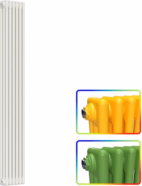 Lux Heat Vertical 3 Column Steel Radiator in Multicolour, H 180.0 x W 29.0 x D 11.8 cm