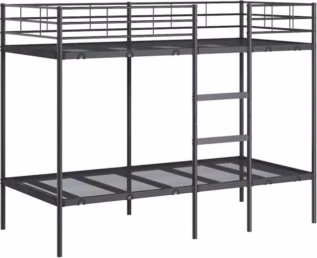Berkfield Home Modern Metal Bunk Bed in Black W/D/H: 100 x 190 cm – 1