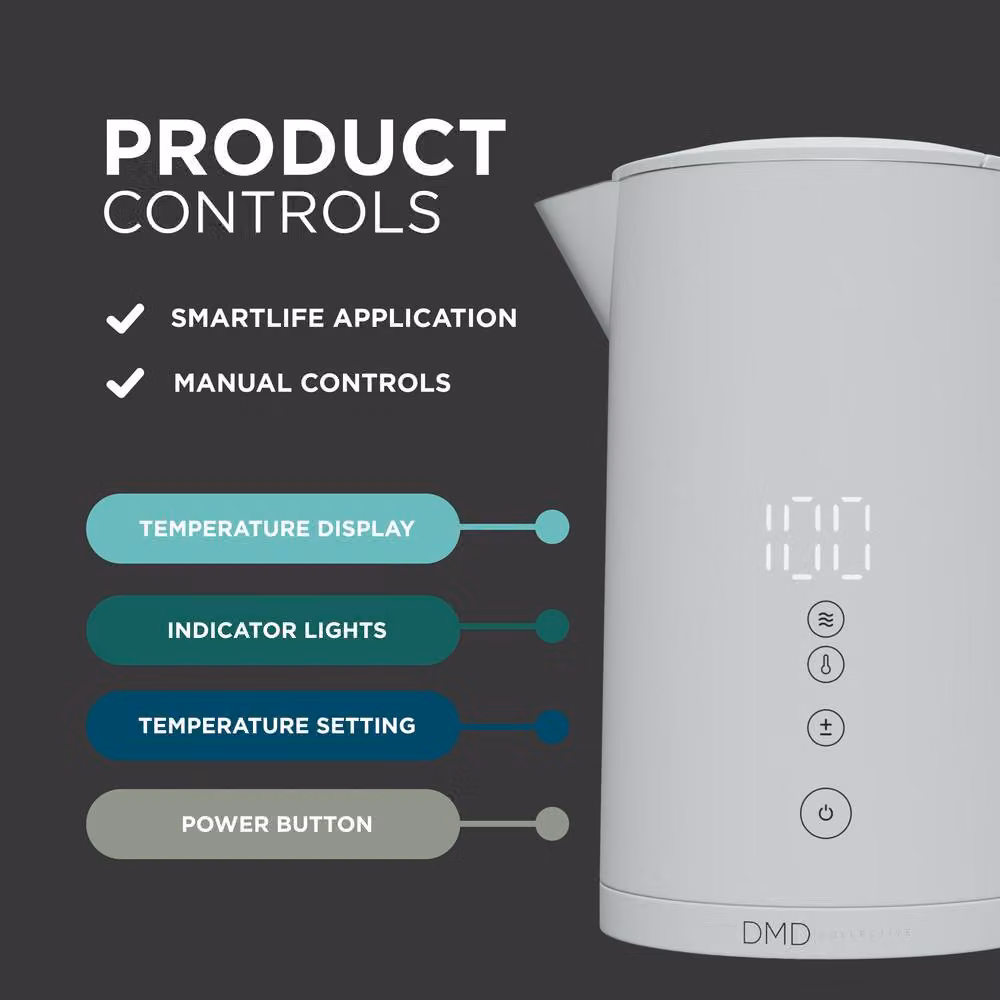DMD Collective 1.5L Smart Kettle with Wi-Fi, Touchscreen, App and Voice Control, 2200W, White – 3
