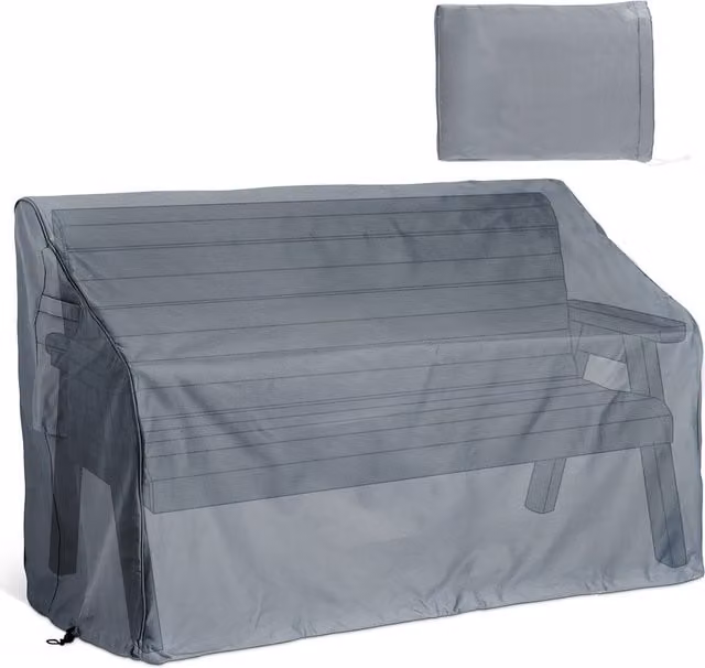 VonHaus Waterproof Grey Garden Bench Cover, H89 x W134 x D77 cm