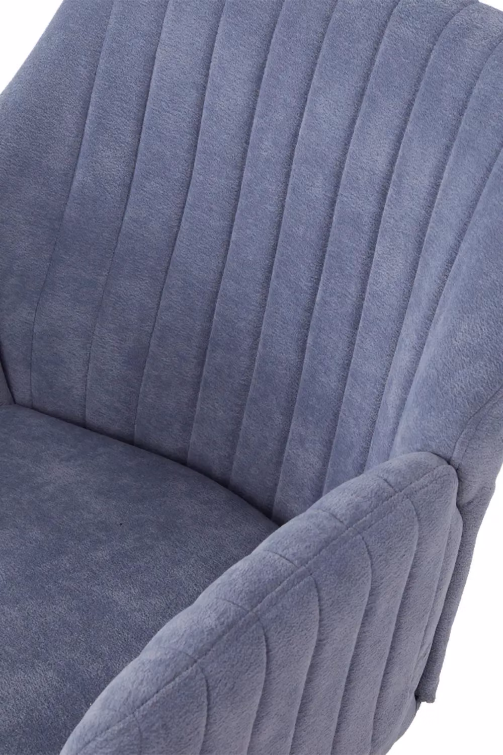 Living and Home Grey Upholstered Modern Tub Swivel Chair with Armrests and Metal Legs – 3