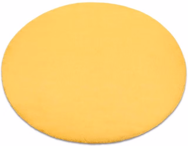RugsX Gold Bunny Faux Fur Round Rug, Diameter: 80 cm