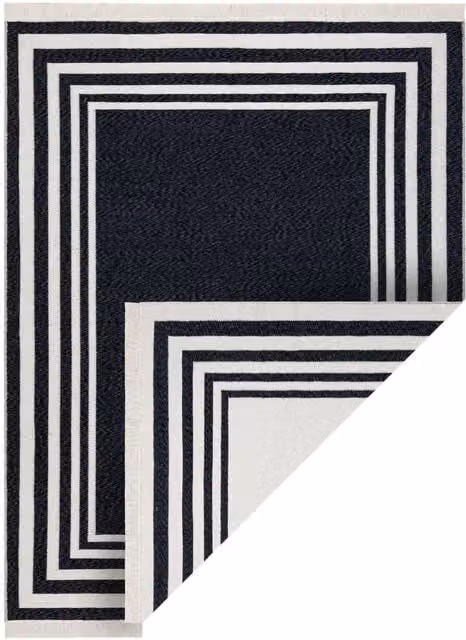 RugsX Twin Reversible Cotton Rug in Black, W: 80 cm, L: 300 cm – 1