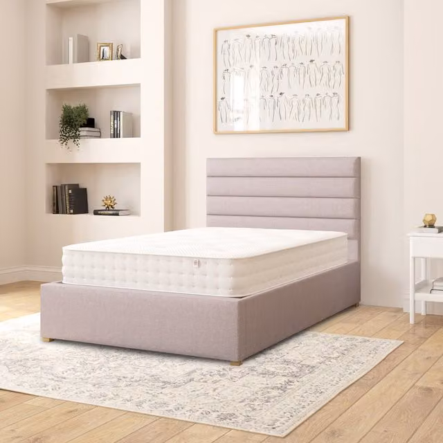 Aspire Kelly Fabric Ottoman Storage Bed in Grey, Small Double, W/D/H: 120 x 200 cm