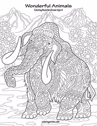 Wonderful Animals Coloring Book for Grown-Ups 4 by Independently Published