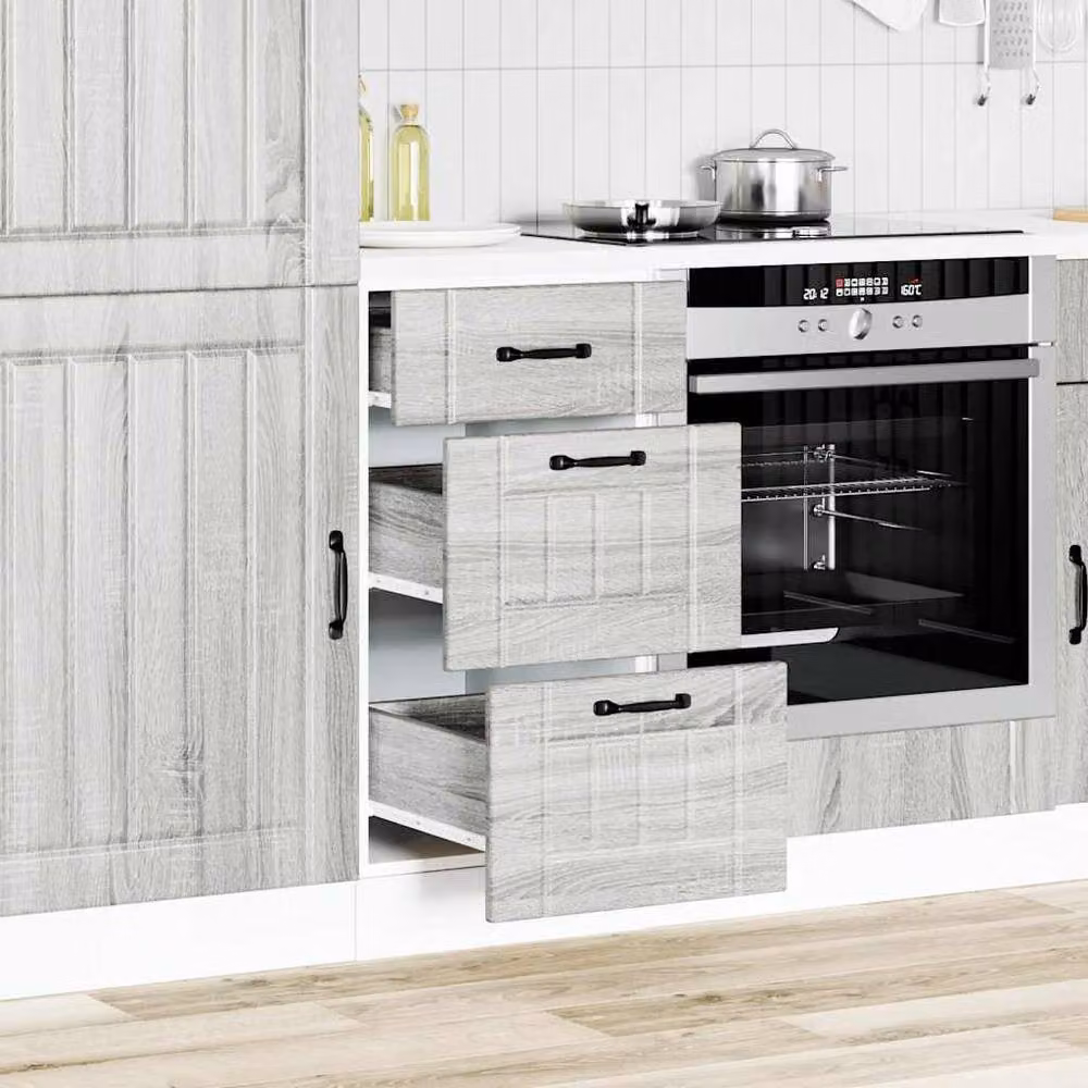 Berkfield Home Lucca Grey Sonoma Kitchen Base Cabinet in Engineered Wood – 2